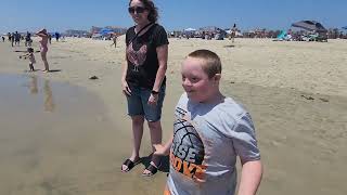 Harry Swims With the Sharks at Huntington Beach California - A Down Syndrome Story