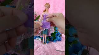 Outfit set dress ungu dan tasnya barbie cantik #youtubeshorts #shorts #barbie #outfit