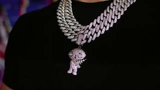 Iced Out White Gold Diamond Stewie Griffin Pendant - SKRT®