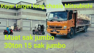 kejar target long chasis Mitsubishi muat semen CONCH jumbo 30ton @Rajajalananchannel