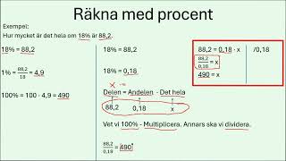 Räkna med Procent