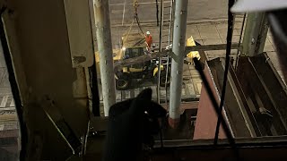 Epic Crane Operation: Bulldozer Lifted and  put inside of a cargo hold