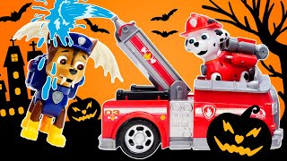 🕷️ 🎃 ¡Una broma de Halloween para Marshall de la Patrulla Canina! Paw Patrol y el camión de bomberos