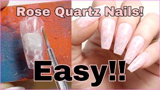 Rose Quartz Nails! EASY!