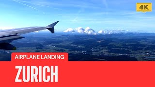 Airplane Landing | Zurich | Switzerland | Swiss Airlines | 4K