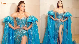 Urvashi Rautela Cleavage Hot Blue Dress | Urvashi Rautela Looking So Glamours & Stunning