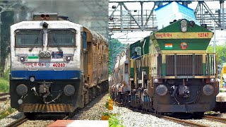 GREEN WDG 4 vs BLUE WDP 4D !! Speeding SIDDHAGANGA SUPERFAST Express | Indian Railways