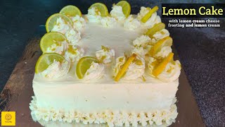 Lemon cake with Lemon cream and Lemon flavoured cream cheese frosting