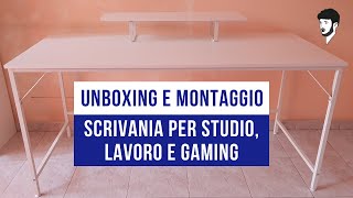 Unboxing e montaggio Scrivania Homeyfine per studiare, lavorare o gaming