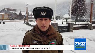 Carabineros de Futaleufú llama a conductores a desplazarse con precaución por nevadas.