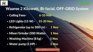 Waaree 2 Kilowatt, off-grid, bifacial solar prices in 2022-23 #apollouniverse #waaree #prices #solar