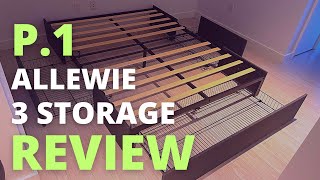 Allewie Platform Bed Frame 3 Drawers Review | Bret Queen Low Profile Storage Platform Bed Review