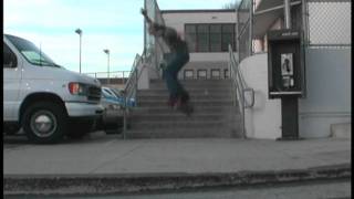 Hardflip 9 Stair Attempt