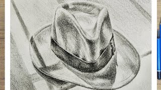 Hat Drawing : How To Draw + Shade A Hat Using Pencil