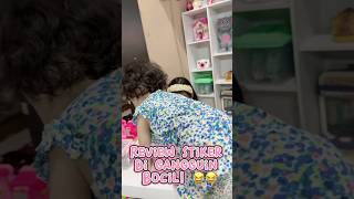 SI BOCIL GANGGUIN KK RIVIA REVIEW STIKER BARU! 😱😱 #viralvideo  #shorts