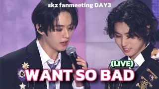 minsung "want so bad" (live) at stray kids fanmeeting magic school day3