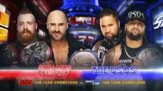 WWE Survivor Series 2017 Cesaro & Sheamus vs The Usos Official Match Card