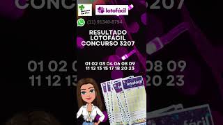 Resultado Lotofácil concurso 3207 #lotofacil