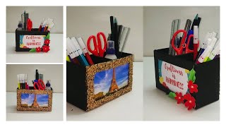 Make 2 Beautiful photo frame with pen stand out of Empty Soap Box | photo frame | pencil  holder