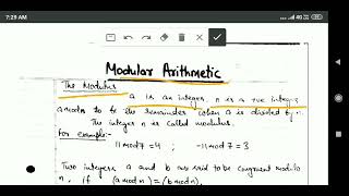 Network Security and Cryptography: Modular Arithmetic