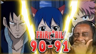 DRAGON SLAYERS FIGHT TOGETHER!! Fairy Tail -  Episode 90, 91 | Reaction