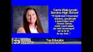 Carrie Walczynski (Serrano Sociology and Psychology teacher) named Top Educator