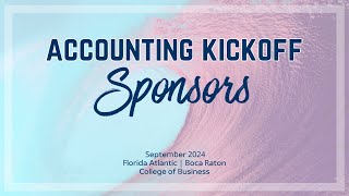 2024 Florida Atlantic College of Business - Accounting Kickoff Sponsors