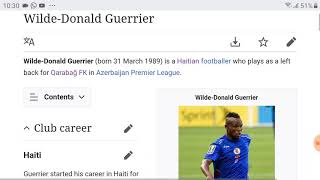 Biography of Wilde Donald Guerrier - National Haitian Soccer Player