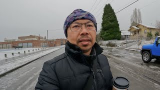 I Got STUCK On A Sheet Of Ice! Frozen Seattle Roads 12-23-22 🥶