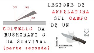 Lezione di affilatura sul campo di un coltello da Bushcraft o da Survival (parte seconda)