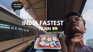 Vande bharat express live speed testing & food review 🤩 | first time experience in vande bharat