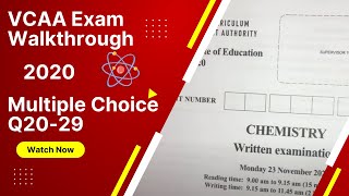 VCAA 2020 - MC Question 20-29 - Chemistry Exam Walk-through