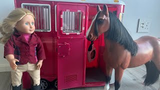 Our Generation Horse trailer set with doll and horse play video