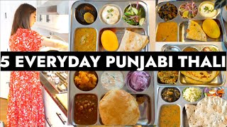 5 Quick & Easy Everyday Veg Punjabi Thali Recipes | Homemade LUNCH THALI for the Whole Week | Simor