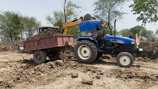 JCB 3dx Xtra Loading Mud In Newholland 4710 And Eicher 380 Tractor | Jcb And Tractor