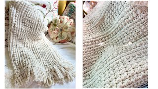 Crochet Even Moss at Berry Ridge Modern Vintage Look, Texture Blanket