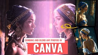 Combine and Blend Photos in Canva | How to Blend Two Photos in Canva | canva tutorial advanced