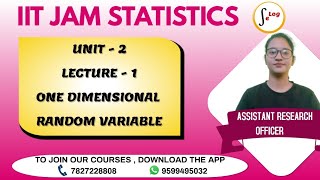 IITJAM STATISTICS //RANDOM VARIABLE// UNIT-2 //LECTURE -1 //BY RADHIKA MAM(PhD , research scholar)