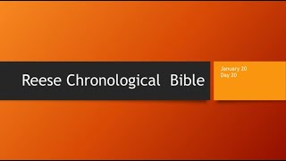 Day 20 or January 20th - Dramatized Chronological Daily Bible Reading