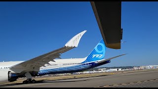 777X 777-9 Close Taxi and Departure Boeing Field 8-14-20