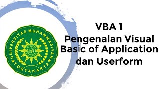 Praktikum Bahasa Pemrograman - Pengenalan Visual Basic for Application dan Userform