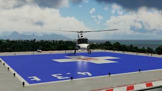 X-Plane 12: Maps2XPlane Tahiti & Windward Islands XP, Taaone Hospital (NTHP) Helipad and Cowan H125