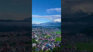 A beautiful view of mountains as seen from Pokhara❤️ #pokhara #fishtail #annapurna #machhapuchhre