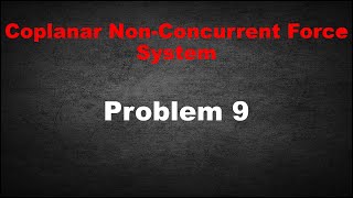 Problem 9: Non-Concurrent Force System