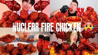 Mukbangers eating Nuclear fire chicken 🥵 🔥 compilation #eatingshow #big bites #famous mukbang