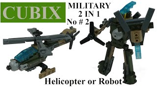 CUBIX Military 2 in1 No # 2 - Helicopter or Robot  - Unboxing and Build (TUTORIAL)