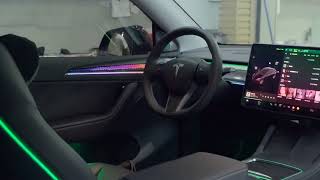 Tesla Model Y rainbow laser lights