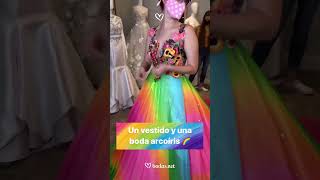 Novia arcoíris ❤️💛💜💙🧡💚 #shorts #bodasnet #novia #arcoiris #rainbow #rainbowdress #dress