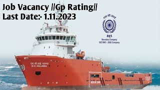 SCI Vacancy | Gp Rating | Last Date:- 1.11.2023🧭⚓⛴️🚢