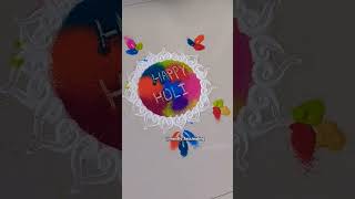 easy Holi rangoli 😍 #rangoli #shorts #viral #shortvideo #colors #naturecolors #holi #happyholi